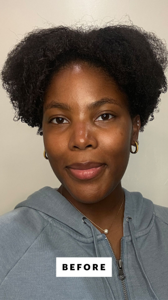 Allure creative producer Sydney Malone before applying the Ilia Sun Serum Mineral Sunscreen SPF 50