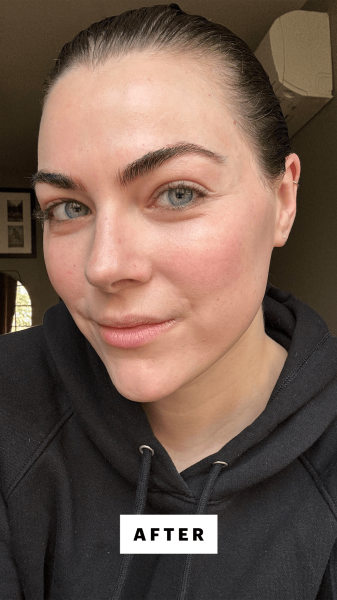 Dall'Asen after applying the Jones Road The Neutralizer Pencil