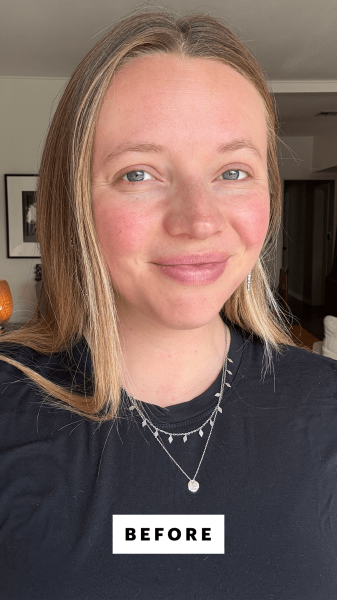 Fowler before applying the Ilia Sun Serum Mineral Sunscreen SPF 50